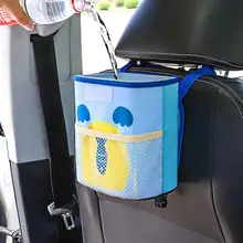 Автомобильный мусорный бак, подвесной автомобильный ящик для хранения, милый мультяшный стиль, подвесной многофункциональный мешок для мусора, товары для авто интерьера