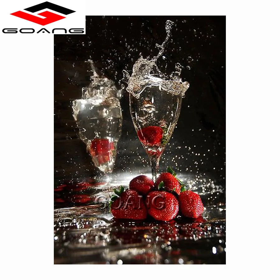 

3D diamond embroidery fruit red strawberry diy diamond painting home decor diamond Mosaic cross stitch wall sticker