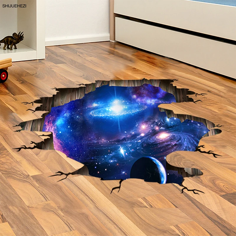 

3D Cosmic Galaxy Planets Wall Stickers Outer Space Wall Poster for Kids Room Baby Bedroom Ceiling Decoration