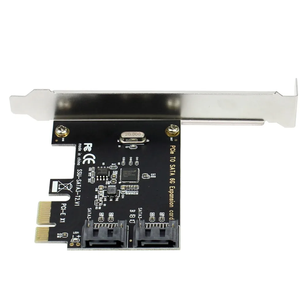 Адаптер контроллер PCIE PCI Express для SATA 3 0 2 порта III 6G|Платы расширения| |