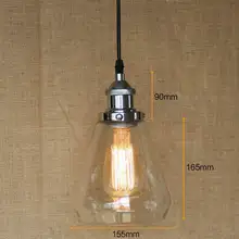 Desván Retro Industrial cristal transparente colgante lámpara con Edison/bombilla LED - luces de cocina y luces de armario