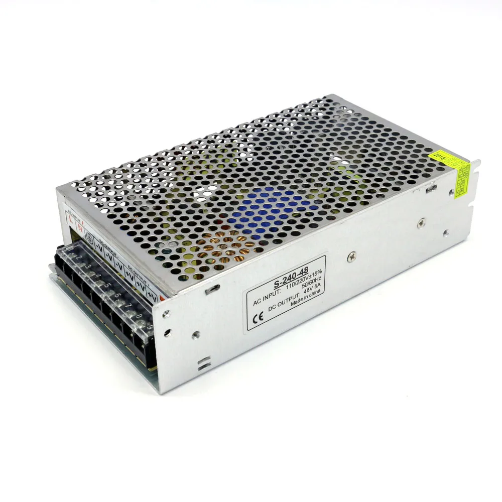 Fuente de alimentación dc 48 V 5a 240 W ac dc fuente de alimentación 220 V a CC 48 V interruptor led fuente de alimentación 240 W para motor dc Fuente de alimentación dc 48 V 5a 240 W ac dc fuente de alimentación 220 V a CC 48 V interruptor led fuente de alimentación 240 W para motor dc