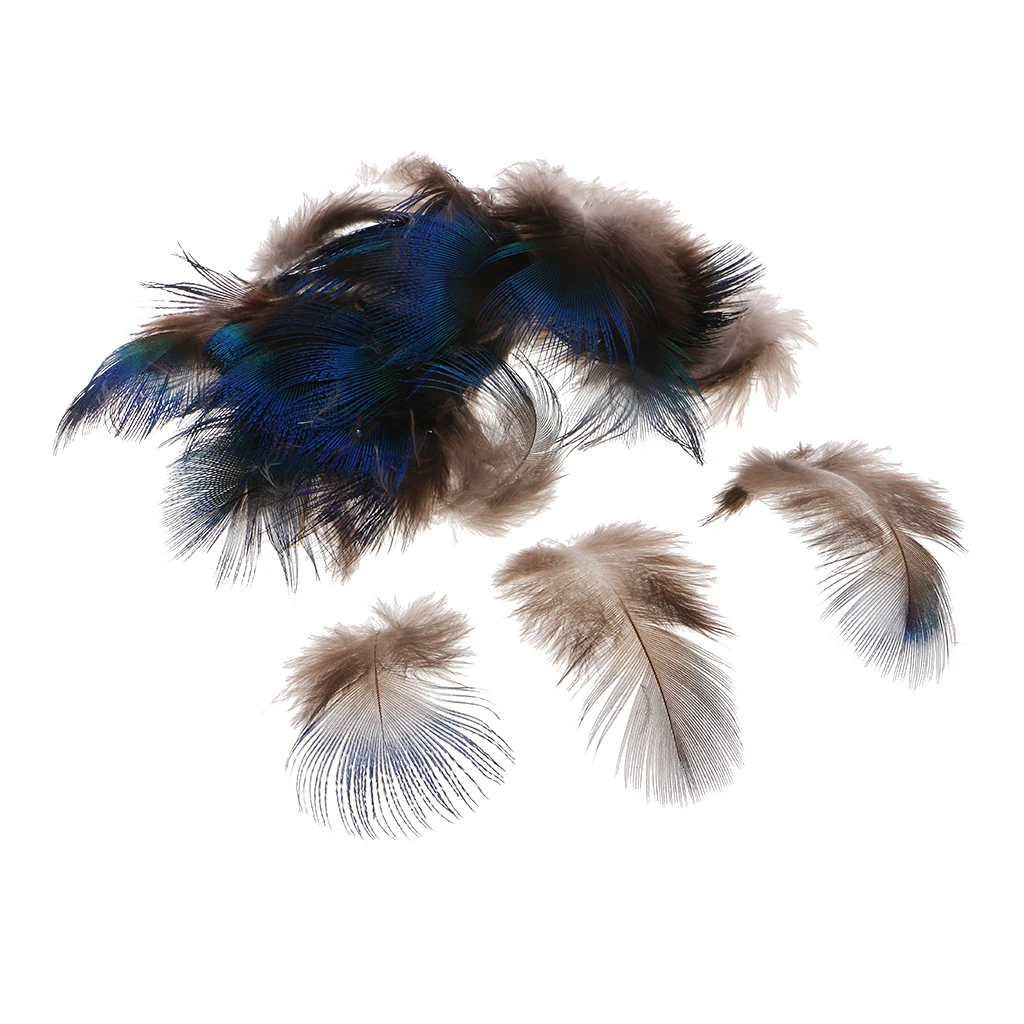 fityle 50pcs Peacock Feather Trim Embellishment for DIY Home Party Decoration Millinery Costume Clothing Decoration 5x3cm