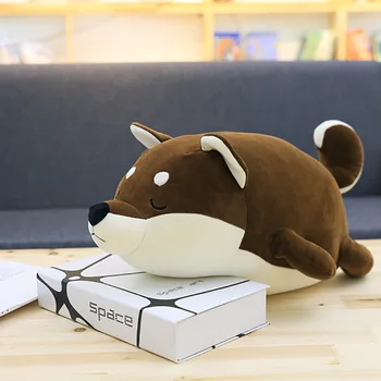 

23cm/33cm/48cm brown/grey/green/pink stuffed Shiba dog cushion lying pillow nap pillow birthday gift