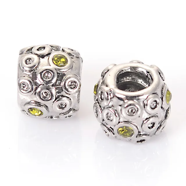 European Large Hole Beads 8x10mm Bling Crystal Barrel 3colors Fits European Large Hole Beads 8x10mm Bling Crystal Barrel 3colors Fits Por Brand Charm Bracelet Troll