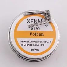 Xfkm nova bobina de clapton pré-construída, 10 peças, metade de bobina de clapton fundida, 0.27ohm 32ga, fio de aquecimento para rda, atomizador diy