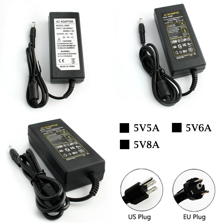 

12V Power Adapter DC 12V 5V 5A 6A 8A 12V Volt Power Adaptor Supply EU US Plug Charger Transformer Adapter For RGB Led Strip Lamp