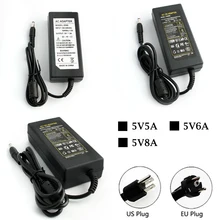 Power Supply Charger Transformer Adapter DC 12V 5V 5A 6A 8A C 100V - 240V to DC 12 V EU US Plug For RGB 5050 5630 Led Strip Lamp sr5100 ss510 5a 100v do 214aa