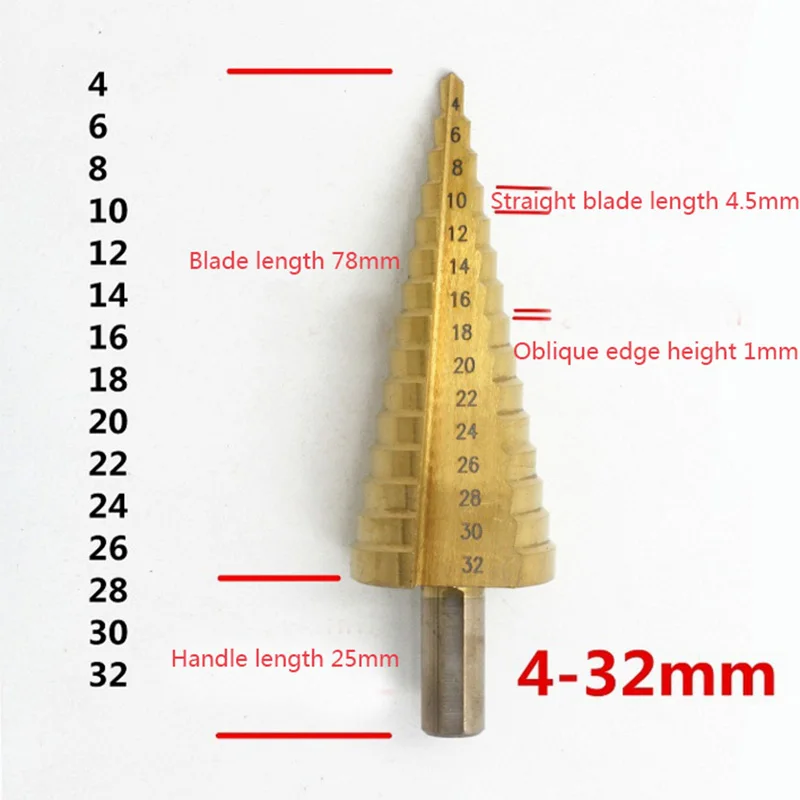 Многофункциональное ступенчатое сверло 4-12/4-20/4-32 стальная пластина открывалка для отверстий Деревообработка треугольная форма сверло пагода сверло
