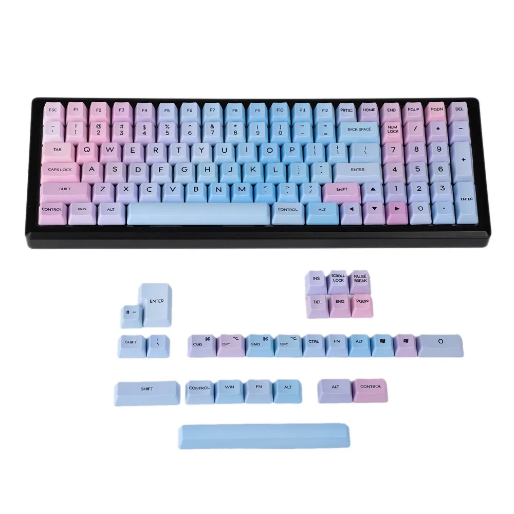 Радуга закат толстый PBT OEM профиль краситель Sub Keycap для стандартного ANSI ISO MX
