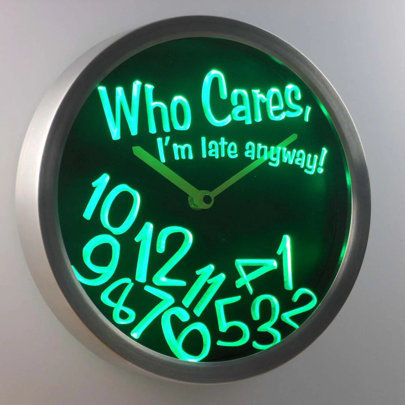Nc0465 Who Care I'm Late в любом случае Бар Пиво подарок декор неоновый светодиодный