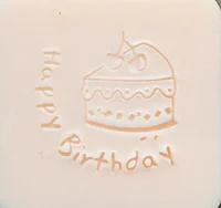 happy birthday natural handmade soap acrylic seal Mini DIY natural organic glass stamp chapter - Цвет: size 4x4cm