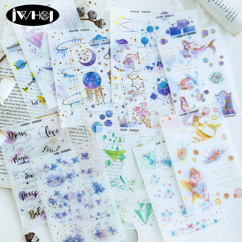 

3 sheet/set Beautiful mermaid bubble washi paper sticker decoration sticker diy handmade album scrapbooking sticker Arts,Crafts