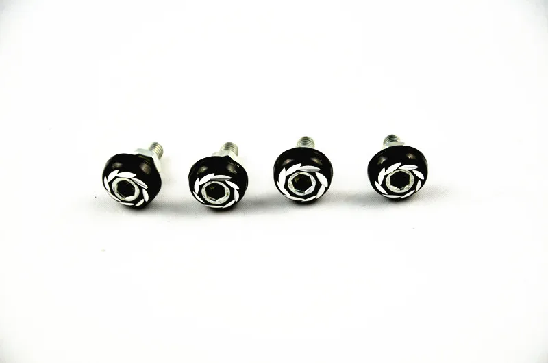 4x Black High Quality Thread License Plate Frame Bolts Screws For Car