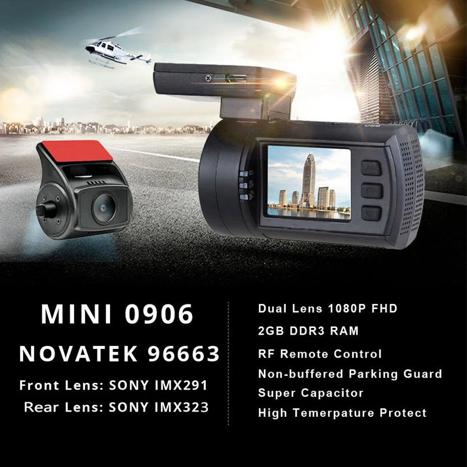 Maozua Автомобильный видеорегистратор, фронтальная камера 1080P FHD+ Задняя парковочная камера, защита Авто регистратор, мини 0906 Novatek gps, двойной объектив, видеорегистратор