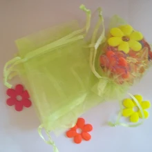 50 шт. 10*15 см светло-зеленая Органза Подарочная сумка Стенд для ювелирных украшений Сумки на шнурке сумка для браслетов/ожерелья Мини сумка из пряжи