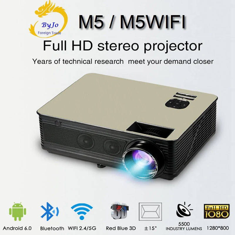 Светодиодный HD проектор серии Poner Saund M5 3D с ЖК дисплеем Bluetooth HI FI колонки на выбор