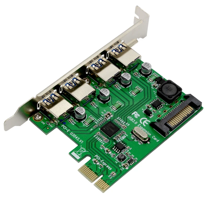 10 шт. новый 4 портовый USB 3 0 PCI Express Card PCIe хост контроллер 4x USB3.0 NED720201 5 Гб для