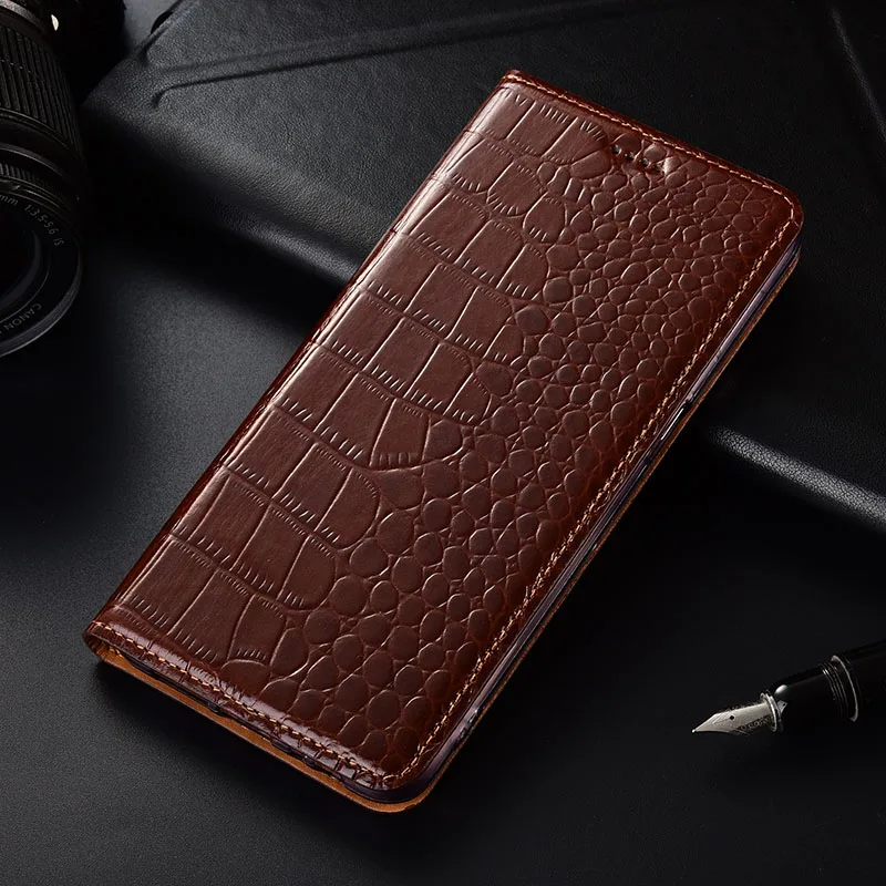 Чехол для iphone 6 6s 7 8 Plus чехол книжка из натуральной кожи с узором под крокодила