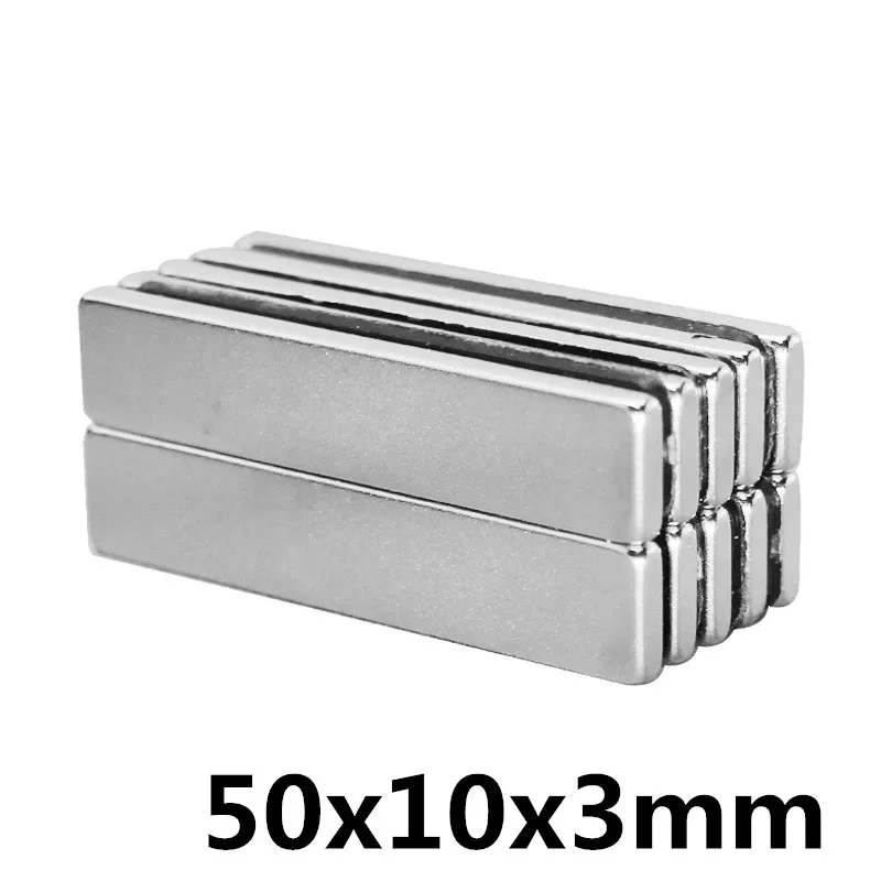 

3pcs 50 x10 x 3mm Square Block N50 NdFeB Strong Cuboid Magnet Rare Earth Neodymium Permanent Magnet Hard to apart away
