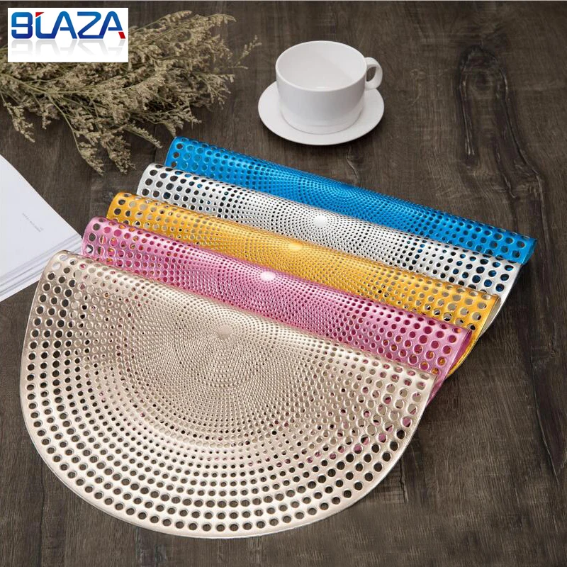 

4 Pcs Round Coasters Plate Pad Slip-resistant PVC Table Mat Placemat Dining Table Decor Heat Insulation Mats Pad