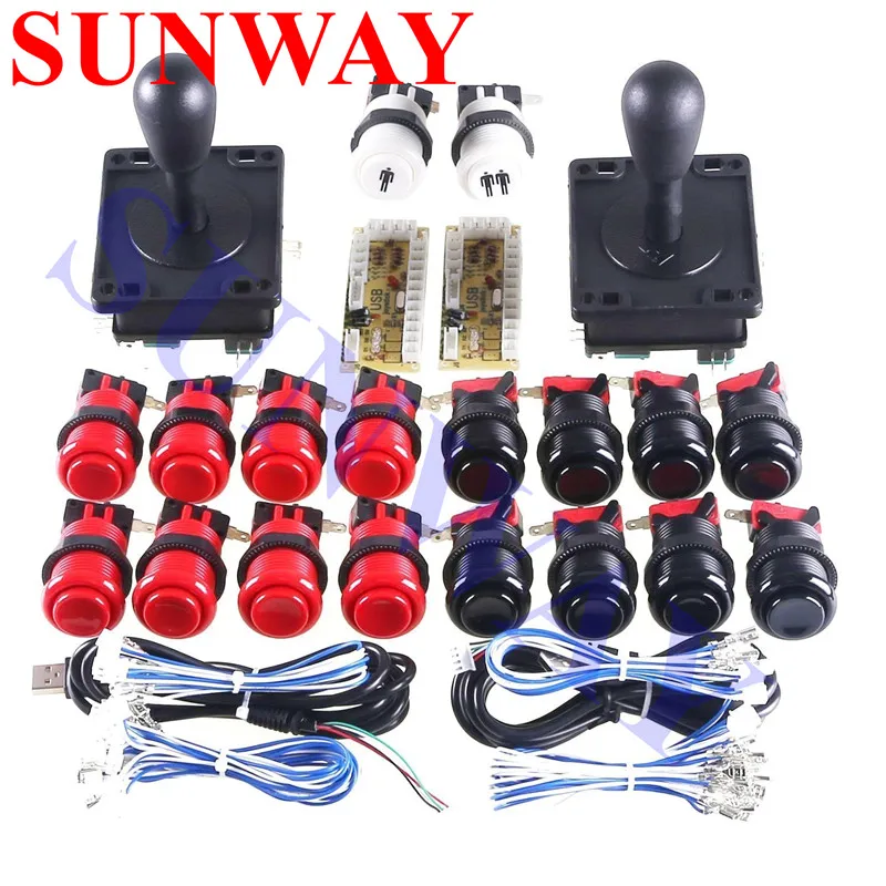 

America style joystick kit Game DIY Parts for Arcade Zero Delay USB Encoder 8 Way Arcade Joystick with American push button kits