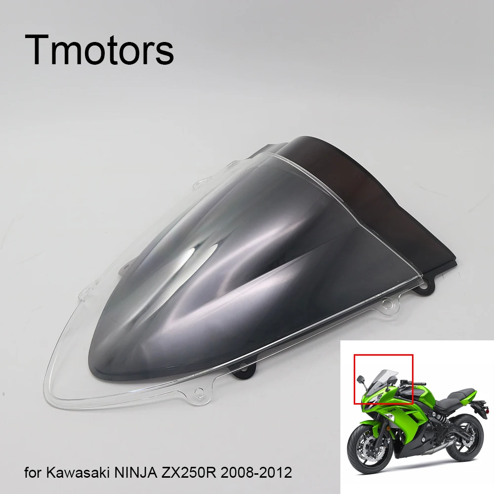 4Windshield For Kawasaki NINJA ZX250R ZX 250R 250 R 2008-2012 2010 Double Bubble Windscreen Wind Deflectors Motorcycle Motorbike |