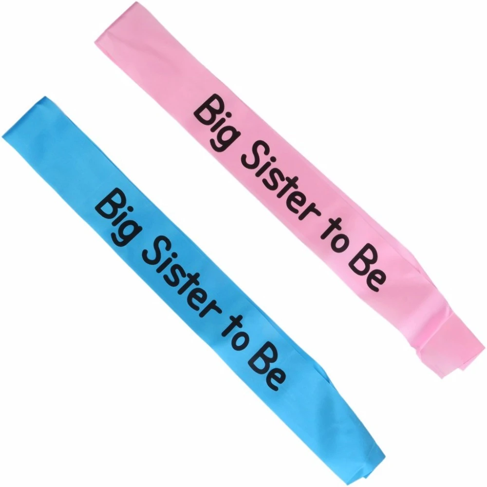 Blauw Roze Grote Zus Worden Satijnen Lint Sjerp Baby Shower Jongen Meisje Baby Shower Partij Decoratie Benodigdheden Gunst Geschenken Voor Zus Sister Sister Sistersister Gifts Aliexpress