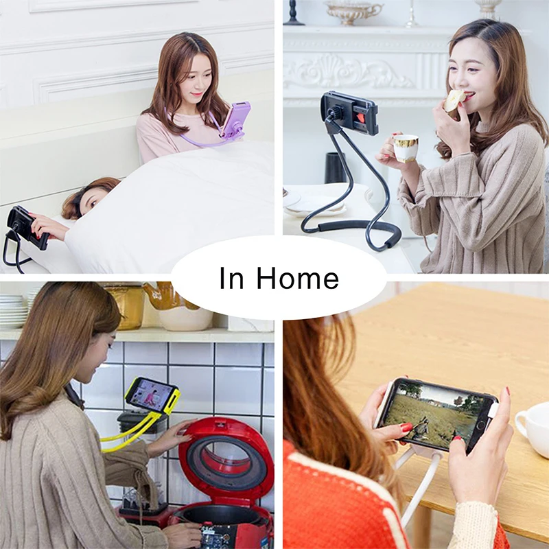  Fimilef Lazy Neck Phone Holder Stand for iPhone Universal Cell Phone Desk Mount Bracket for Samsung
