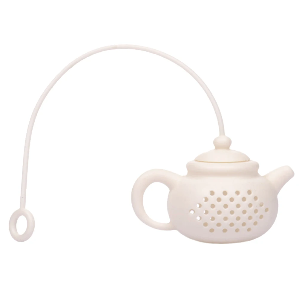

TFBC-Creative Silicone Tea Bag Tea Pot Shape Tea Filter Safely Cleaning Infuser Tea Tool-White