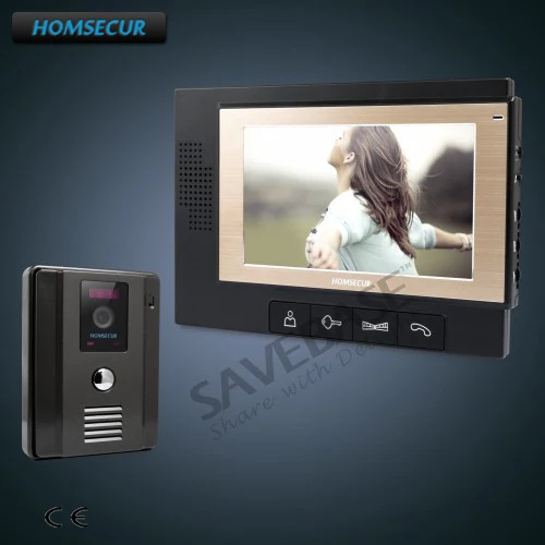 

HOMSECUR 7" Wired Hands-free Video Door Phone Intercom System+Outdoor Monitoring TM702-B+TC011-B