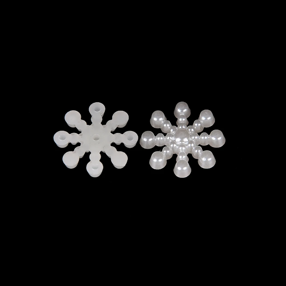 50pcs New Winter Holiday Supplies Christmas White Felt Snowflake Craft Pearl Embellishments Wedding Party Xmas Decoration