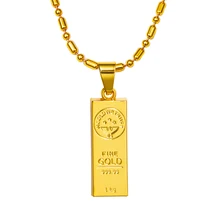 Nueva venta caliente hip hop ORO CONFIAMOS bar colgante joya hombres mujeres cadena de oro lleno de collar N192