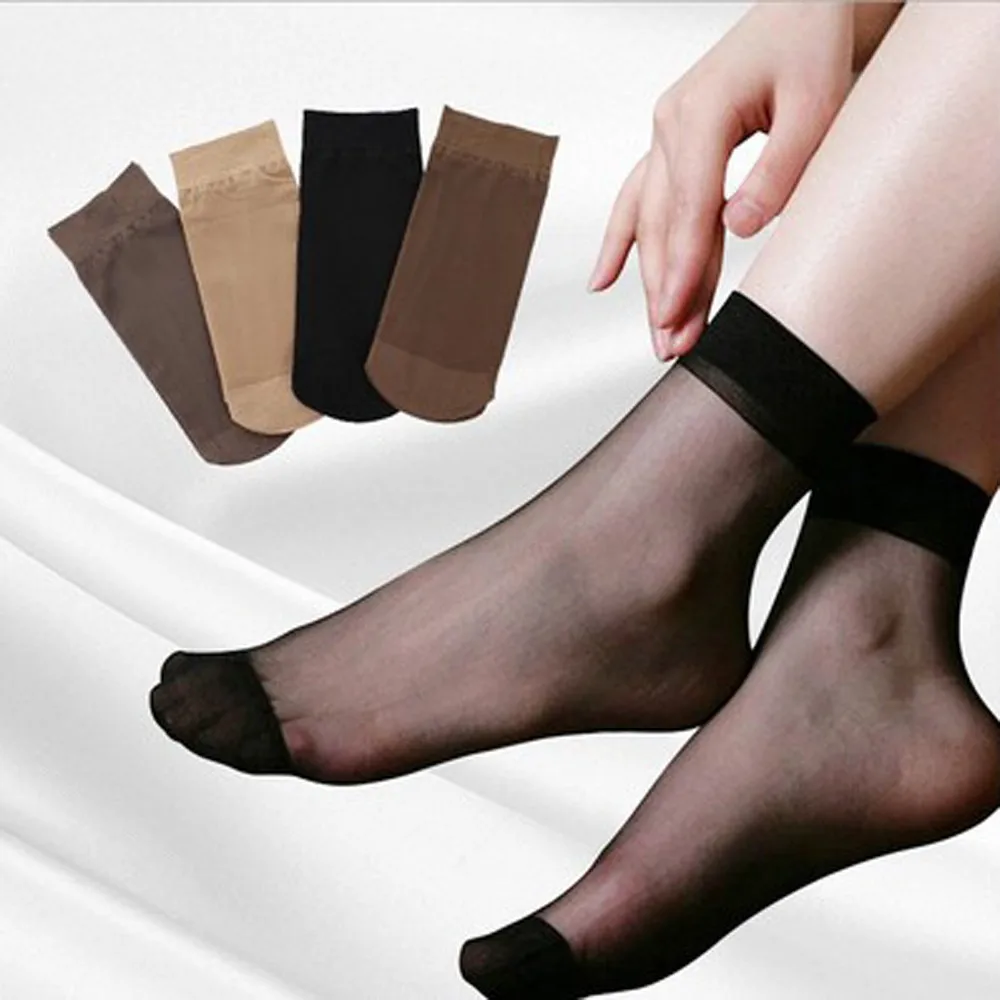 

2018 Hot Sale fashion 10 Pairs Women Ultra Thin Elastic Silk Girl Short Stockings Ankle Low Cut Socks comfortable