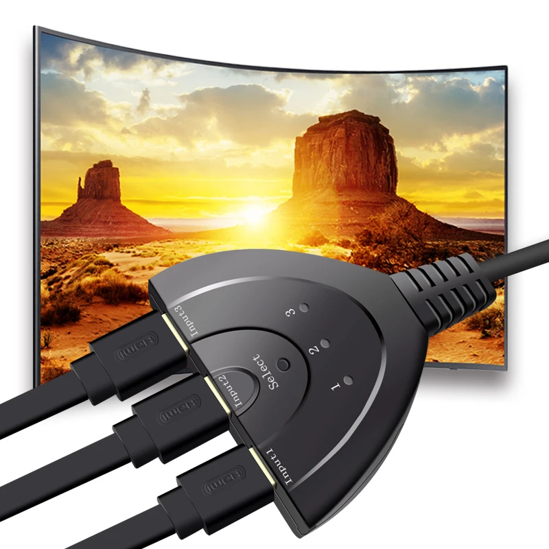 Мини 3 порта Переходник HDMI разветвитель Кабель 1.4b 4K* 2K 1080P Переключатель HDMI 3 в 1 выход порт концентратор для HDTV Xbox для PS3 для PS4