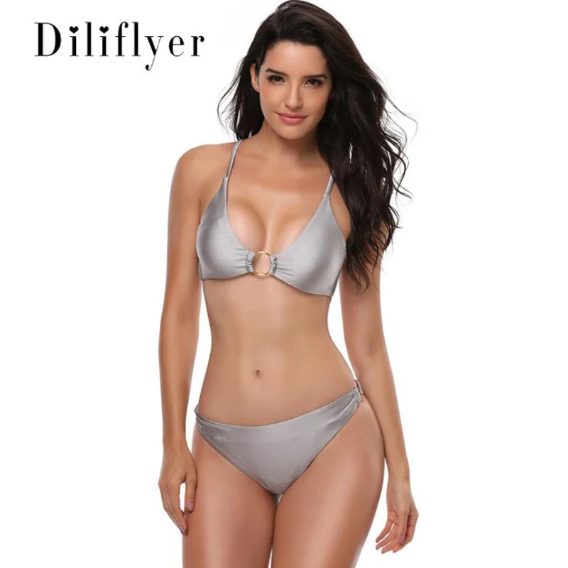 

Sexy Women Swimwear Brazilian Bikini Swimsuit Solid Bathing Suits Swim Push Up Beach Wear M90
