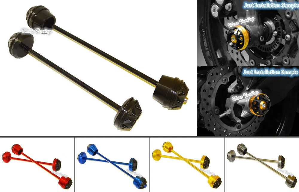 2 PCS Front Rear Wheel Fork Axle Sliders Cap Crash Protector For Yamaha MT 07 FZ