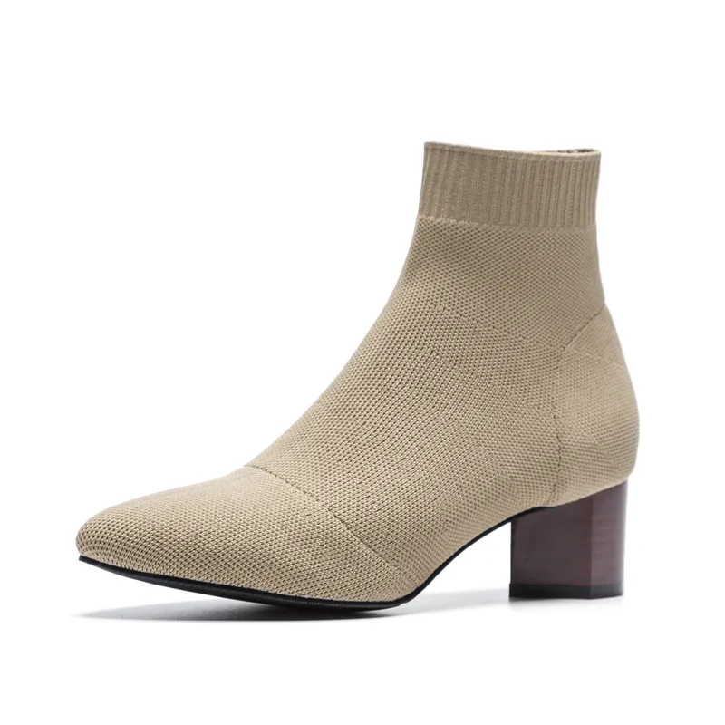 De Med Tobillo Cr1032 Grueso Punta Mujer Moda Para Tacones Mujeres Invierno Size34 39 Tacón Enmayer Apricot Botas black Casuales 4gqAx6n