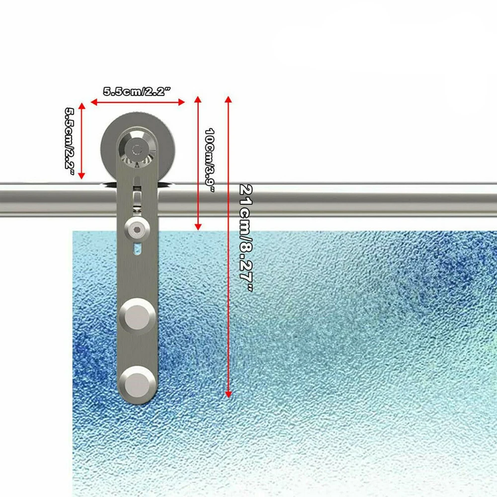LWZH Stainless Steel Sliding Barn Door Hardware Basic Track Hardware Kit Round-Shaped with Big Roller Track Roller for Interio LWZH Stainless Steel Sliding Barn Door Hardware Basic Track Hardware Kit Round-Shaped with Big Roller Track Roller for Interio