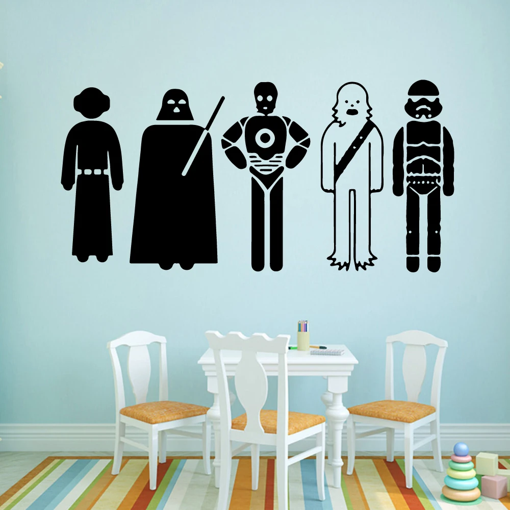 

NEW star wars Environmental Protection Vinyl Stickers For Kids Rooms Decoration Art Decor Wallpaper adesivi murali