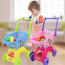 Cart Trolley-Toys Fruits Play Shopping-Groceries Kids Supermarket Kitchen Girls Baby