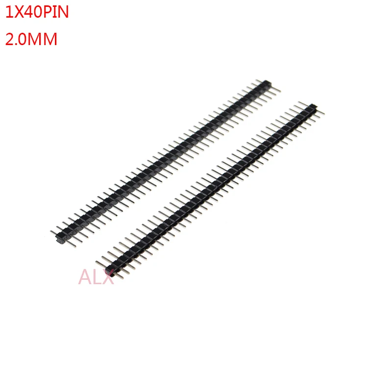 

20PCS 1X40 PIN Single Row MALE 2.0MM PITCH PIN Header connector Strip 1X40pin 1*40 40P 40PIN black FOR PCB BOARD