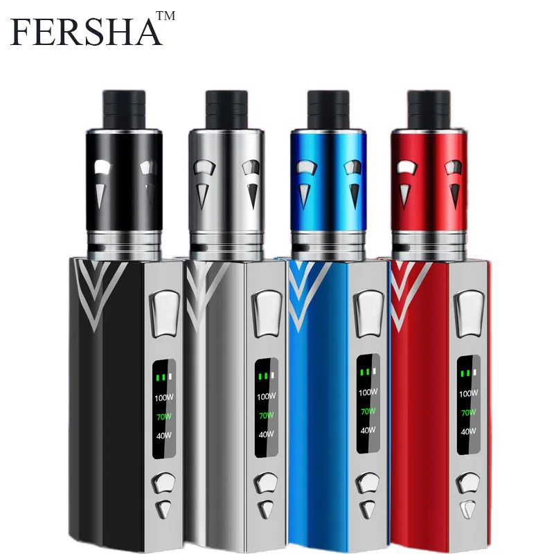 FERSHA electronic cigarette 100W high power vape mod kit box Beginner's guide 2000 mha battery 2ml 0..5 0hm atomizer Three-speed FERSHA electronic cigarette 100W high power vape mod kit box Beginner's guide 2000 mha battery 2ml 0..5 0hm atomizer Three-speed