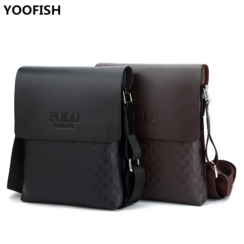 

2019 Fashion Men PU Handbags Single Strap Cusual Business Briefcase Should Bags Leather Crossbody Bolsa Masculina For Man Bag.