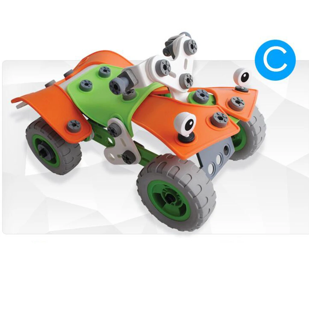 161Pcs DIY Assemble 5 In 1 Take Apart Vehicle Toy Set for Kids Toddlers, Plastic Building Blocks Toy