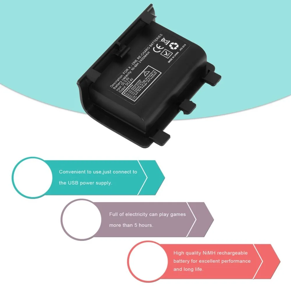 Портативный 2 шт 2400mAh батареи перезаряжаемый резервный Аккумуляторный блок с usb-кабелем для xbox ONE контроллер зарядный комплект