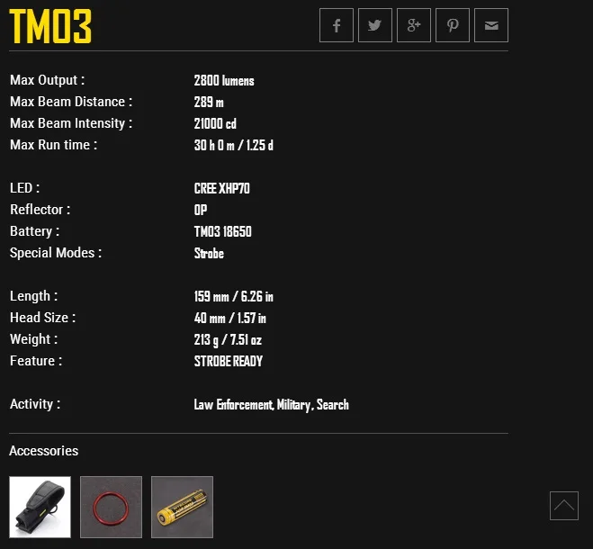 Lumens com Tm03 para a Caça 18650 para a Tm03 Nitecore Cree Leds Xhp70 Tactical Lanterna Led 2800 18650 Pesca Frete Grátis 16 Cheap tactical led flashlight