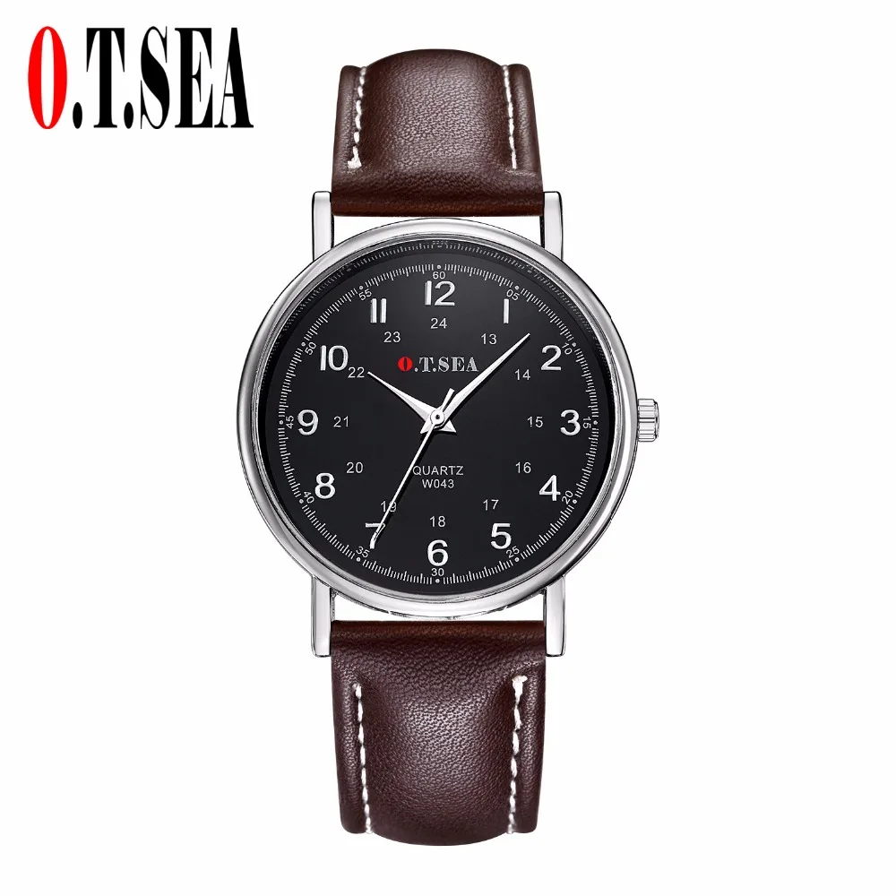

Hot Sales O.T.SEA Brand Faux Leather Watches Men Sports Quartz Wrist Watches Relogio Masculino W043