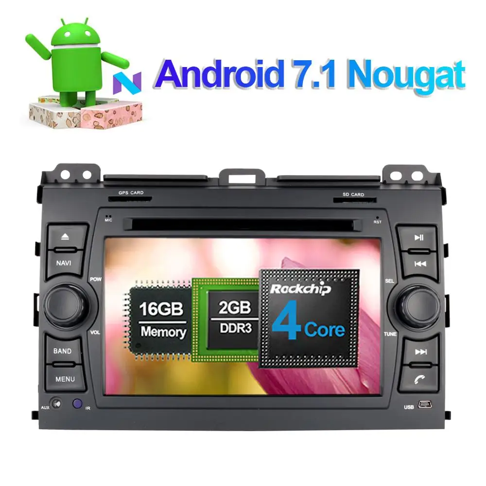 Discount Android 8.0 Octa Core 4GB RAM Car GPS Navigation Head Unit For Toyota Prado 2002-2009 Auto Radio Stereo DVD Multimedia Player 2