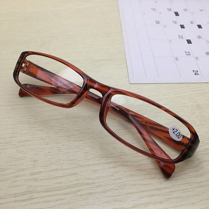 TinffGan очки для чтения мужские очки для чтения женские PC диоптрийные очки для дальнозоркости очки для зрения 100+ 1,5 2+ 2,5+ 3 4 - Цвет оправы: Коричневый